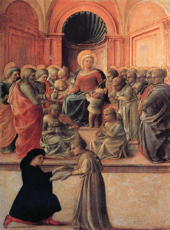 Fra Filippo Lippi Madonna and Child with Angels,Saints and Donor Sweden oil painting art